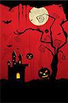 illustration of dark scary halloween night