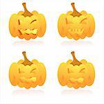 set of 4 halloween pumpkins