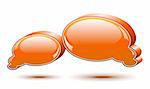 Two vector glossy chat box in orange color.