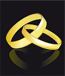 Two rings for newlyweds. Vector illustration. Vector art in Adobe illustrator EPS format, compressed in a zip file. The different graphics are all on separate layers so they can easily be moved or edited individually. The document can be scaled to any size without loss of quality.