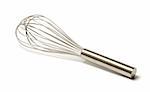 beautiful silver whisk over a white background