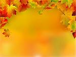 Autumn card of colored leafs with copy space for your text. EPS 8 vector file included