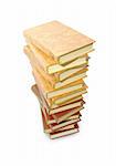 Stack of books isolated over white background