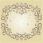 Vintage background with curled elements.