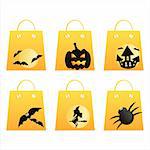 set of 6 halloween shopping bags