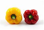 Red and Yellow Pepper isolated on white background