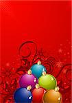 Christmas background with sphere, element for design, vector illustration