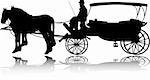 carriage silhouette - vector illustration