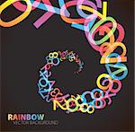 Abstract background with colorful rainbow numbers