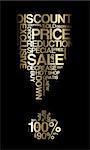 Golden sale discount poster with black background (vector)