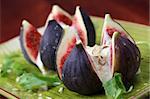 Figs with nut and honey cheese. Shallow dof