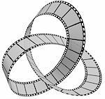 3d Film Strip. White background. Digitally Generated.