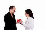 Man giving a gift to a woman