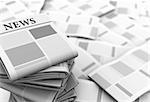 abstract 3d illustration of gray newspapers background