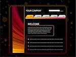 Vector - Website Layout Template in Red and Yellow Colors