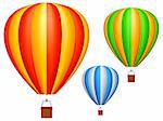 Three colorful hot air balloons.