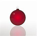 nice illustration - glossy red christmas ball isolated over white background