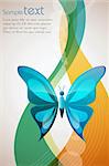 illustration of butterfly on abstract background with sample text