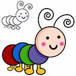 An image of caterpillar cartoon bugs.