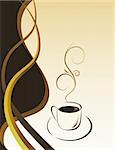 A cup of hot black coffee. Vector illustration. Vector art in Adobe illustrator EPS format, compressed in a zip file. The different graphics are all on separate layers so they can easily be moved or edited individually. The document can be scaled to any size without loss of quality.