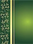 Green background with floral ornaments. Vector illustration. Vector art in Adobe illustrator EPS format, compressed in a zip file. The different graphics are all on separate layers so they can easily be moved or edited individually. The document can be scaled to any size without loss of quality.