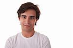 Portrait of a handsome young man on white background. Studio shot