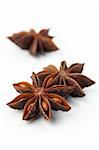 Close-up of anise on white background. Shallow dof