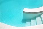 white pool turquoise water clean composition in mediterranean house