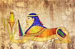 Image of the Sphinx - mythical creature of ancient Egypt - like mural painting