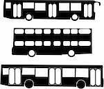 tourist bus silhouettes - vector