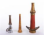 Antique brass fire nozzles