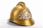 Antique brass French fire helmet