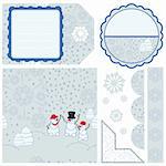 Christmas seamless patter with a family of snowmen and other elements to your design.