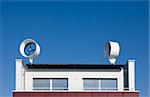 Residential wind turbine on a house in Almere, the Netherlands