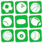 vector set of various sport balls