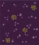 Seamless purple swirls and flowers wallpaper. This image is a vector illustration