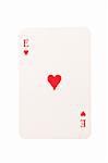 Ace of Hearts isolated on white background