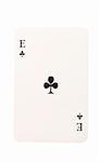 Ace of clubs isolated on white background