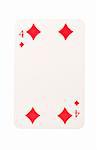 Four of Diamonds isolated on white background