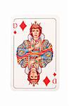 Queen of Diamonds isolated on white background