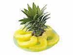 fresh slice pineapple isolated on white background