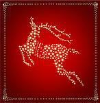 Christmas card with star deer vector illustration background