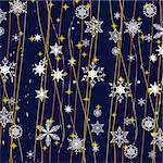 Christmas background with white snowflakes. Vector illustration. Vector art in Adobe illustrator EPS format, compressed in a zip file. The different graphics are all on separate layers so they can easily be moved or edited individually. The document can be scaled to any size without loss of quality.