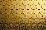 gold coins , money background, of Hong Kong currency $0.5 coins