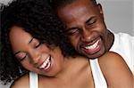 Happy laughing black couple