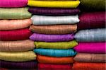 A lot of different colours of fabric