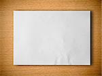 white paper on beech wood horizontal background