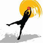 vector silhouette of a basketball player