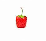 red juicy strawberry on a white background