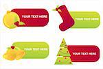 set of 4 christmas banners